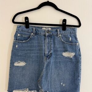 We The Free Distressed Blue Denim Size 29 Skirt